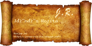 Jónás Rozita névjegykártya